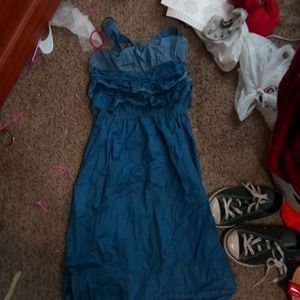 A ruffily jean dress